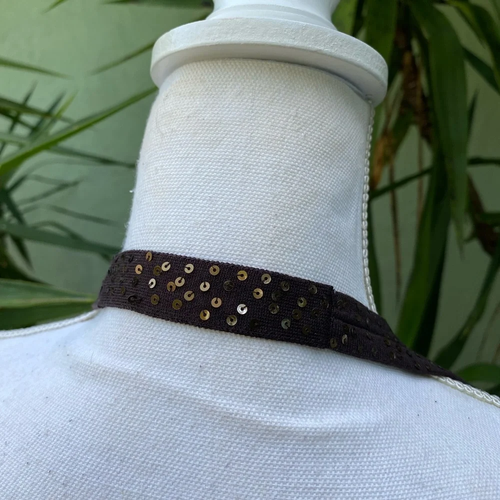 BCBGMAXAZRIA Brown Gold Sequin Tank - Picture 8 of 8